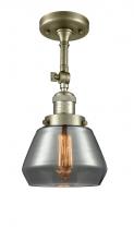  201F-AB-G173 - Fulton - 1 Light - 7 inch - Antique Brass - Semi-Flush Mount