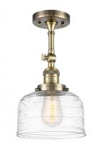  201F-AB-G713 - Bell - 1 Light - 8 inch - Antique Brass - Semi-Flush Mount