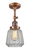  201F-AC-G142 - Chatham - 1 Light - 7 inch - Antique Copper - Semi-Flush Mount