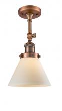  201F-AC-G41 - Cone - 1 Light - 8 inch - Antique Copper - Semi-Flush Mount