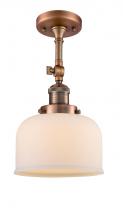  201F-AC-G71 - Bell - 1 Light - 8 inch - Antique Copper - Semi-Flush Mount