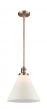  201S-AC-G41-L - Cone - 1 Light - 12 inch - Antique Copper - Stem Hung - Mini Pendant