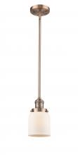  201S-AC-G51 - Bell - 1 Light - 5 inch - Antique Copper - Stem Hung - Mini Pendant