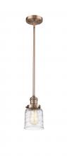 Innovations Lighting 201S-AC-G513-LED - Bell - 1 Light - 5 inch - Antique Copper - Stem Hung - Mini Pendant