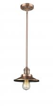  201S-AC-M3 - Railroad - 1 Light - 8 inch - Antique Copper - Stem Hung - Mini Pendant