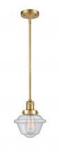  201S-SG-G534-LED - Oxford - 1 Light - 8 inch - Satin Gold - Stem Hung - Mini Pendant