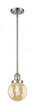 Innovations Lighting 201S-SN-G208-6 - Beacon - 1 Light - 6 inch - Brushed Satin Nickel - Stem Hung - Mini Pendant