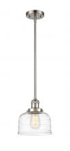 Innovations Lighting 201S-SN-G713-LED - Bell - 1 Light - 8 inch - Brushed Satin Nickel - Stem Hung - Mini Pendant