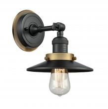  203BK-BPBB-HRBB-M6-BK - Railroad - 1 Light - 8 inch - Matte Black - Sconce