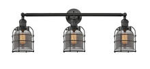 Innovations Lighting 205-BK-G53-CE - Bell Cage - 3 Light - 31 inch - Matte Black - Bath Vanity Light