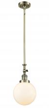 Innovations Lighting 206-AB-G201-8 - Beacon - 1 Light - 8 inch - Antique Brass - Stem Hung - Mini Pendant