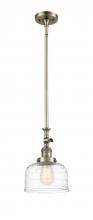  206-AB-G713 - Bell - 1 Light - 8 inch - Antique Brass - Stem Hung - Mini Pendant