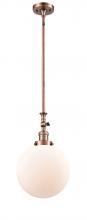  206-AC-G201-10 - Beacon - 1 Light - 10 inch - Antique Copper - Stem Hung - Mini Pendant