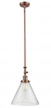  206-AC-G44-L - Cone - 1 Light - 12 inch - Antique Copper - Stem Hung - Mini Pendant