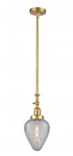  206-SG-G165 - Geneseo - 1 Light - 7 inch - Satin Gold - Stem Hung - Mini Pendant