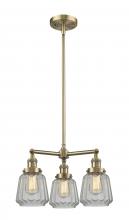  207-AB-G142-LED - Chatham - 3 Light - 24 inch - Antique Brass - Stem Hung - Chandelier