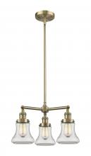  207-AB-G192-LED - Bellmont - 3 Light - 18 inch - Antique Brass - Stem Hung - Chandelier