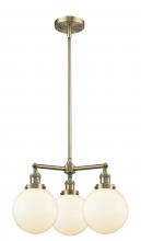  207-AB-G201-8 - Beacon - 3 Light - 22 inch - Antique Brass - Stem Hung - Chandelier