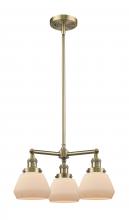  207-AB-G71-LED - Bell - 3 Light - 22 inch - Antique Brass - Stem Hung - Chandelier