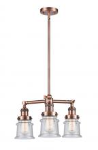  207-AC-G184S - Canton - 3 Light - 18 inch - Antique Copper - Stem Hung - Chandelier