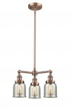  207-AC-G58 - Bell - 3 Light - 19 inch - Antique Copper - Stem Hung - Chandelier