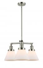  207-PN-G41-LED - Cone - 3 Light - 22 inch - Polished Nickel - Stem Hung - Chandelier