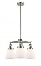  207-PN-G61-LED - Cone - 3 Light - 19 inch - Polished Nickel - Stem Hung - Chandelier