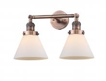  208-AC-G41 - Cone - 2 Light - 18 inch - Antique Copper - Bath Vanity Light