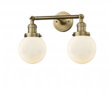  208-BB-G201-6 - Beacon - 2 Light - 17 inch - Brushed Brass - Bath Vanity Light