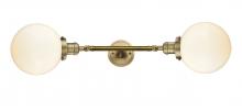  208L-BB-G201-8 - Beacon - 2 Light - 8 inch - Brushed Brass - Bath Vanity Light