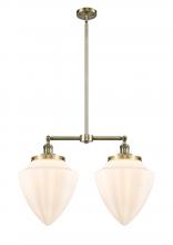  209-AB-G661-12 - Bullet - 2 Light - 24 inch - Antique Brass - Stem Hung - Island Light