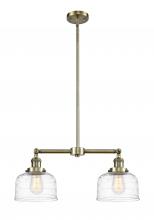  209-AB-G713 - Bell - 2 Light - 21 inch - Antique Brass - Stem Hung - Island Light