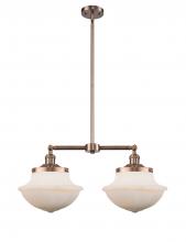  209-AC-G541 - Oxford - 2 Light - 25 inch - Antique Copper - Stem Hung - Island Light