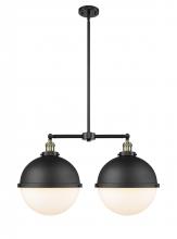  209-BAB-HFS-121-BK - Hampden - 2 Light - 18 inch - Black Antique Brass - Stem Hung - Island Light