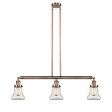  213-AC-G192 - Bellmont - 3 Light - 39 inch - Antique Copper - Stem Hung - Island Light