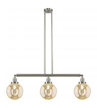 Innovations Lighting 213-SN-G208-8 - Beacon - 3 Light - 41 inch - Brushed Satin Nickel - Stem Hung - Island Light