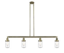  214-AB-G314 - Dover - 4 Light - 49 inch - Antique Brass - Stem Hung - Island Light