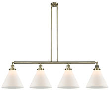  214-AB-G41-L - Cone - 4 Light - 56 inch - Antique Brass - Stem Hung - Island Light