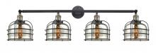  215-BAB-G78-CE - Bell Cage - 4 Light - 45 inch - Black Antique Brass - Bath Vanity Light