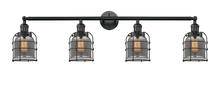 Innovations Lighting 215-BK-G53-CE - Bell Cage - 4 Light - 42 inch - Matte Black - Bath Vanity Light