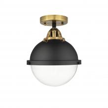  288-1C-BAB-HFS-82-BK - Hampden - 1 Light - 9 inch - Black Antique Brass - Semi-Flush Mount