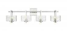  312-4W-SN-CL - Striate - 4 Light - 33 inch - Satin Nickel - Bath Vanity Light