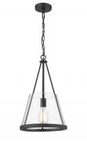 Innovations Lighting 383-1S-BK-G384A-12CL-LED - Lux - 1 Light - 12 inch - Matte Black - Chain Hung - Mini Pendant