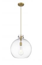  410-1PL-BB-G410-16CL - Newton Sphere - 1 Light - 16 inch - Brushed Brass - Cord hung - Pendant