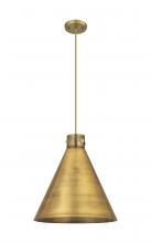  410-1PL-BB-M411-18BB - Newton Cone - 1 Light - 18 inch - Brushed Brass - Cord hung - Pendant