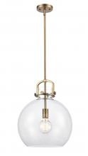  410-1SL-BB-G410-14CL - Newton Sphere - 1 Light - 14 inch - Brushed Brass - Pendant