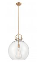  410-1SL-BB-G410-16CL - Newton Sphere - 1 Light - 16 inch - Brushed Brass - Pendant