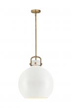  410-1SL-BB-M410-16W - Newton Sphere - 1 Light - 16 inch - Brushed Brass - Pendant