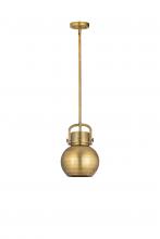  410-1SS-BB-M410-8BB - Newton Sphere - 1 Light - 8 inch - Brushed Brass - Mini Pendant