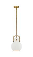  410-1SS-BB-M410-8W - Newton Sphere - 1 Light - 8 inch - Brushed Brass - Mini Pendant